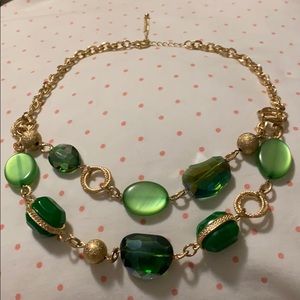Green double layered necklace